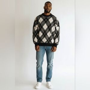 Richard James Savile Row Argyle Merino Wool Crewneck Sweater Men’s Medium